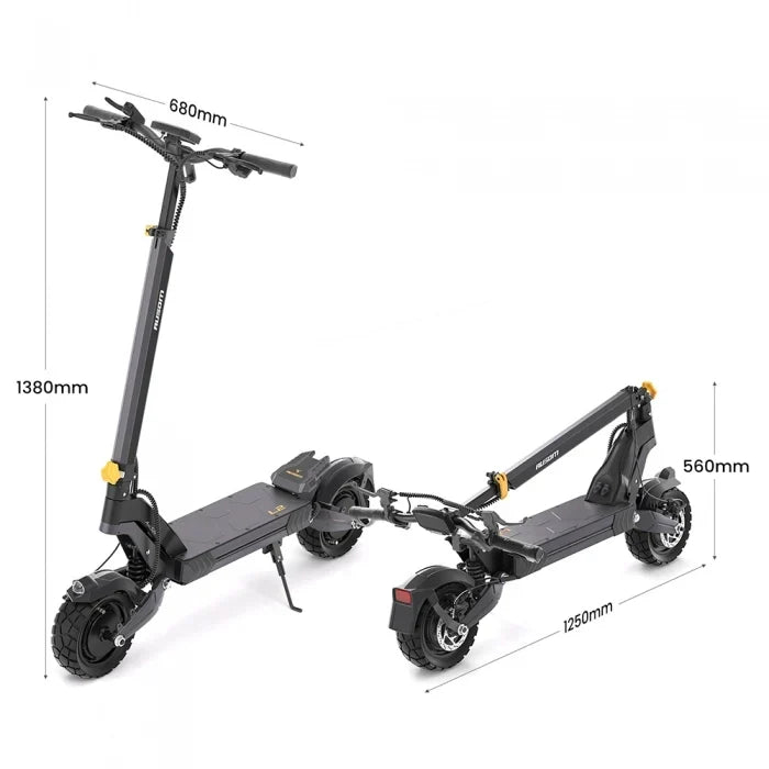 Ausom L2 Dwusilnikowa składana hulajnoga elektryczna, silnik 2*800W, 20km/h, bateria 48V 15,6Ah, opony 10x3 Cali, zasięg 70km